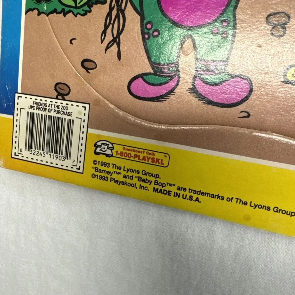 Vintage Barney and Bepop 1993 Playskool Puzzle Frametray Lot Of 2